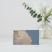 Vögel auf einem Draht mit Nebel auf Linden Visitenkarte (Stehend Vorderseite)