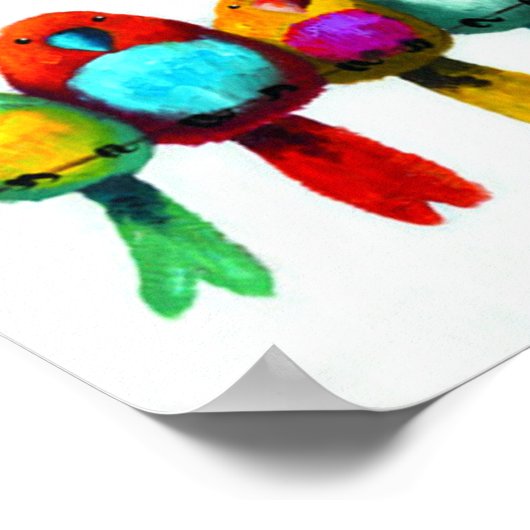 Vögel auf einem Draht Poster (Ecke)