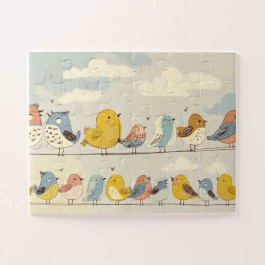 Vögel auf einem Draht Puzzle (Horizontal)