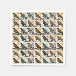 Vögel auf einem Draht Serviette