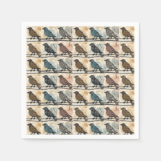 Vögel auf einem Draht Serviette (Vorderseite)