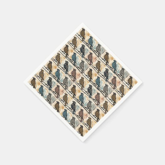 Vögel auf einem Draht Serviette (Ecke)