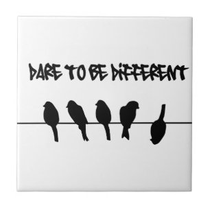 Vögel auf einem Draht - trauen Sie sich, Fliese