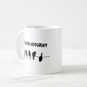 Vögel auf einem Draht - trauen Sie sich, Kaffeetasse (Vorderseite Links)