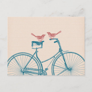 Vögel auf einem Fahrrad Postkarte