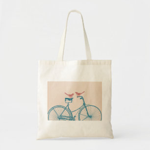 Vögel auf einem Fahrrad Tragetasche