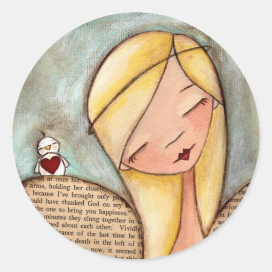 Vogel auf einem Flügel - Angel Stickers (Vorderseite)
