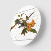 Vogel auf einem Obstbaum Runde Wanduhr (Winkel)