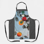 Vogel auf einem Persimmonbaum, Watanabe Seitei Schürze (Vorderseite)