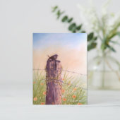 Vogel auf einem Picketzaun - Postkarte (Stehend Vorderseite)