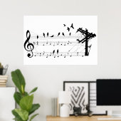 Vögel auf einem Punkteposter Poster (Heimbüro)