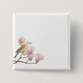 Vogel auf einem rosa button (Vorderseite)