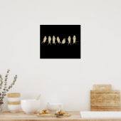 Vögel auf einem Wirbel Poster (Küche)