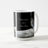 Vogel auf einem Zaun Becher Kaffeetasse (VorderseiteRechts)