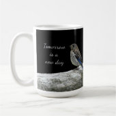 Vogel auf einem Zaun Becher Kaffeetasse (Links)