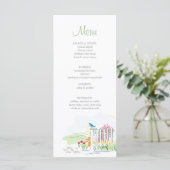 Vogel auf einem Zaun-Duschmenü Menükarte (Stehend Vorderseite)