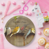 Vögel auf einem Zaun Pappteller (Party)