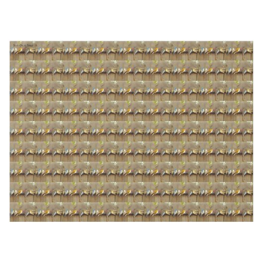 Vögel auf einem Zaun Tischdecke (Vorderseite (Horizontal))
