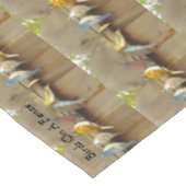 Vögel auf einem Zaun Tischdecke (Schrägansicht)