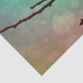 Vogel auf einem Zweig - Aqua N Pink Seidenpapier (Ausschnitt)