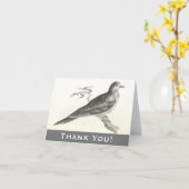 Vogel auf einem Zweig dank Grußkarte Karte (Gelbe Blume)