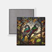Vögel auf einem Zweig - Glasseidenwerfer Magnet (Vorderseite/Rückseite)