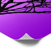 Vögel auf einem Zweig, Schwarz gegen Zweilicht Lil Poster (Ecke)