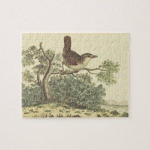 Vögel auf einer Baumzweigung (Vintages Aussehen) Puzzle