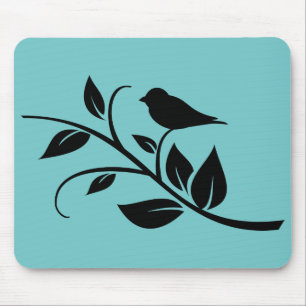 Vogel auf einer belaubten mousepad