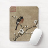 Vogel auf einer blühenden Zweigniederlassung Mousepad (Mit Mouse)