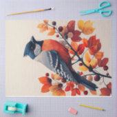 Vögel auf einer Branchenzweig Herbst Leaves Decoup Seidenpapier (Basteln)