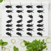 Vögel auf einer Draht ~ editable Hintergrundfarbe Geschirrtuch (Gefaltet)