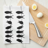 Vögel auf einer Draht ~ editable Hintergrundfarbe Geschirrtuch (Viertel Falte)