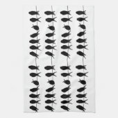 Vögel auf einer Draht ~ editable Hintergrundfarbe Geschirrtuch (Vertikal)