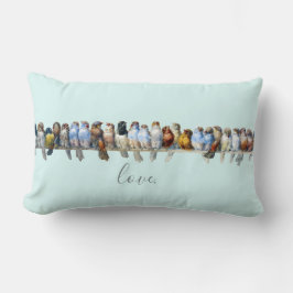 Vögel auf einer Draht-Familie Lendenkissen