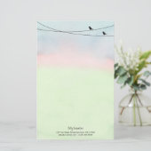 Vögel auf einer Drahtseilbahn (Stehend Vorderseite)