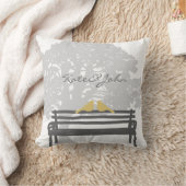 Vögel auf einer Hochzeit in der Parkbank Kissen (Decke)