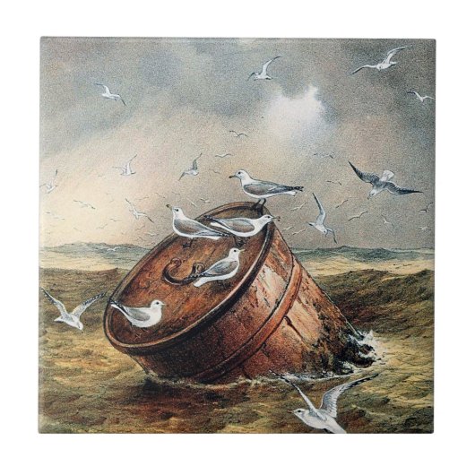 Vögel auf einer Keramik Fliese (Vorderseite)