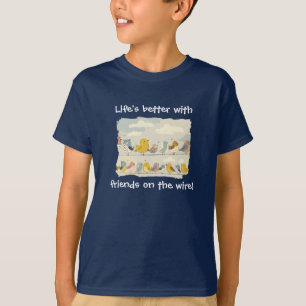 Vögel auf einer Leitung T-Shirt