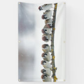 VÖGEL AUF einer NIEDERLASSUNG Fahne Banner (Vertikal)