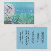 VOGEL AUF EINER NIEDERLASSUNG: KÜNSTLERISCHES AQUA VISITENKARTE (Vorne/Hinten)