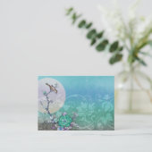 VOGEL AUF EINER NIEDERLASSUNG: KÜNSTLERISCHES AQUA VISITENKARTE (Stehend Vorderseite)