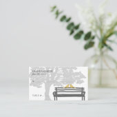 Vögel auf einer Parkbank Hochzeitskarten Platzkarte (Stehend Vorderseite)