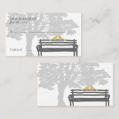 Vögel auf einer Parkbank Hochzeitskarten Platzkarte (Vorne/Hinten)