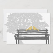 Vögel auf einer Parkbank Hochzeitsreise Einladung (Rückseite)