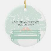 Vögel auf einer Parkbank Keramikornament (Hinten)