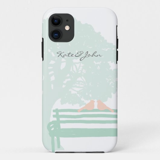 Vögel auf einer Parkbench-Hochzeit Case-Mate iPhone Hülle (Rückseite)