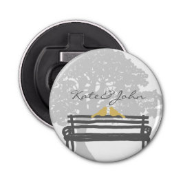 Vögel auf einer Parkbench-Hochzeit Flaschenöffner