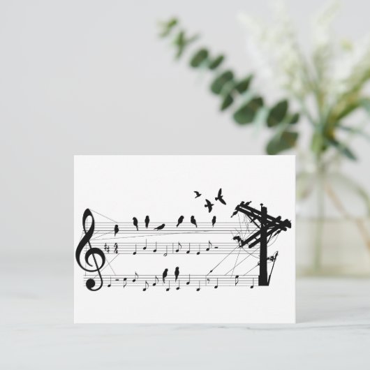 Vögel auf einer Punktepostkarte Postkarte (Stehend Vorderseite)