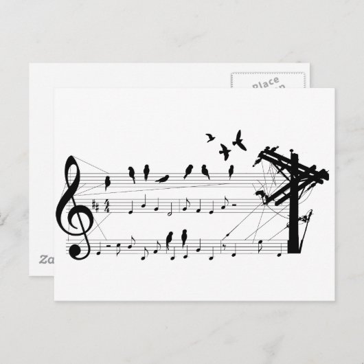 Vögel auf einer Punktepostkarte Postkarte (Vorne/Hinten)